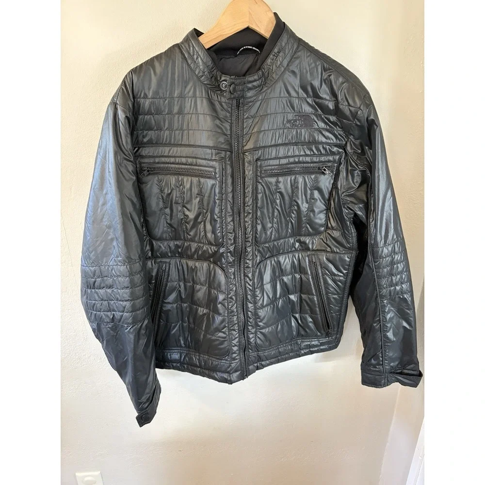 The North Face Mens XL Quilted Insulated Jacket Black‎ TB5MTNSM Moto